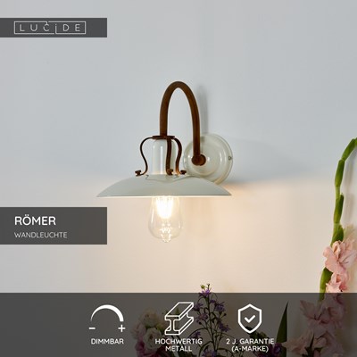 Lucide RÖMER - Wandleuchte - 1xE27 - Beige